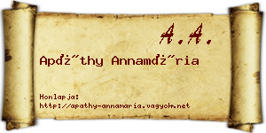 Apáthy Annamária névjegykártya